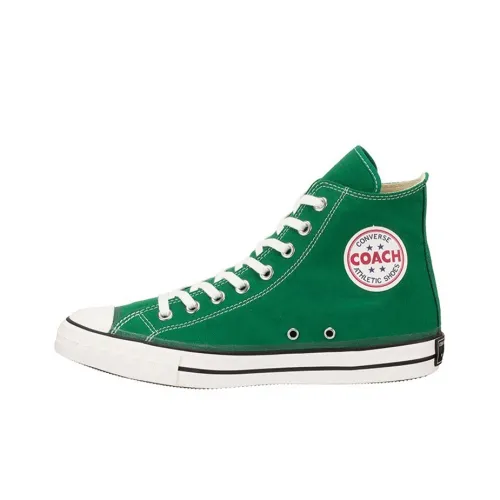 Converse Addict Coach Canvas Hi Anti-Slip Wear-Resistant High-Top Canvas Shoes Unisex Green