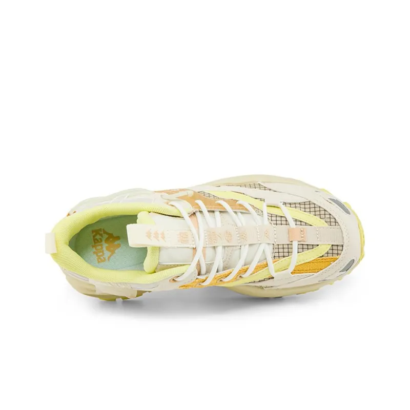 Kappa Cushioning Anti-Slip And Wear-Resistant Breathable Coverage Low-Top Chunky Sneakers Unisex Yellow-3
