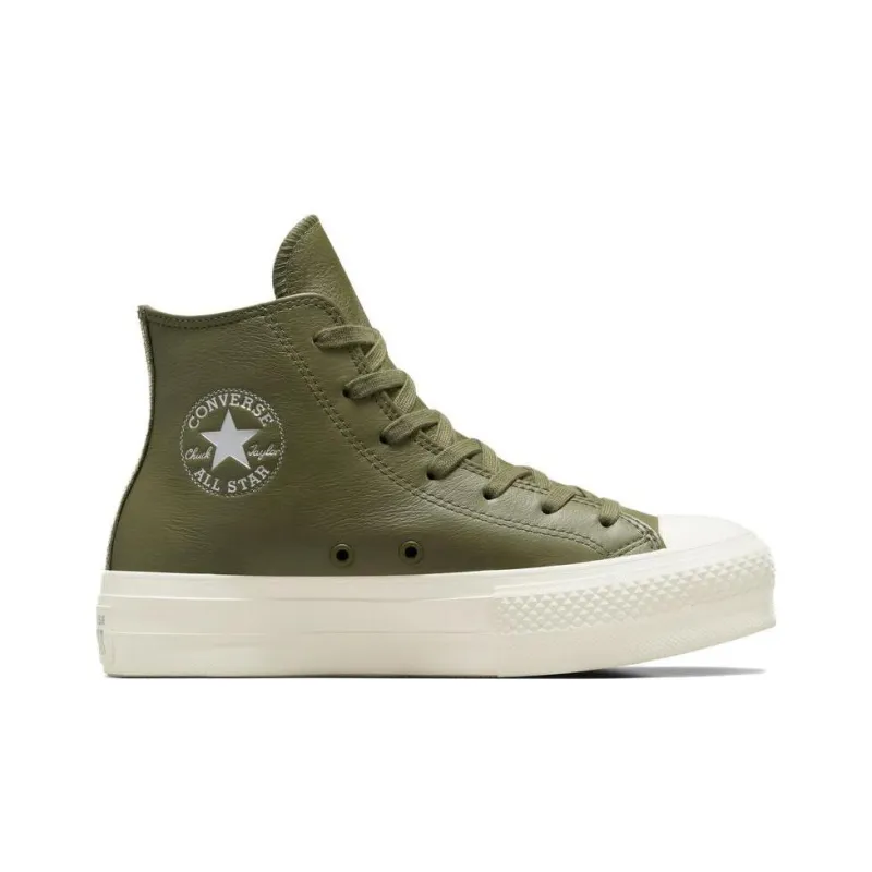 Converse Chuck Taylor Lift Platform Leather High Top 'Green' Women's-1