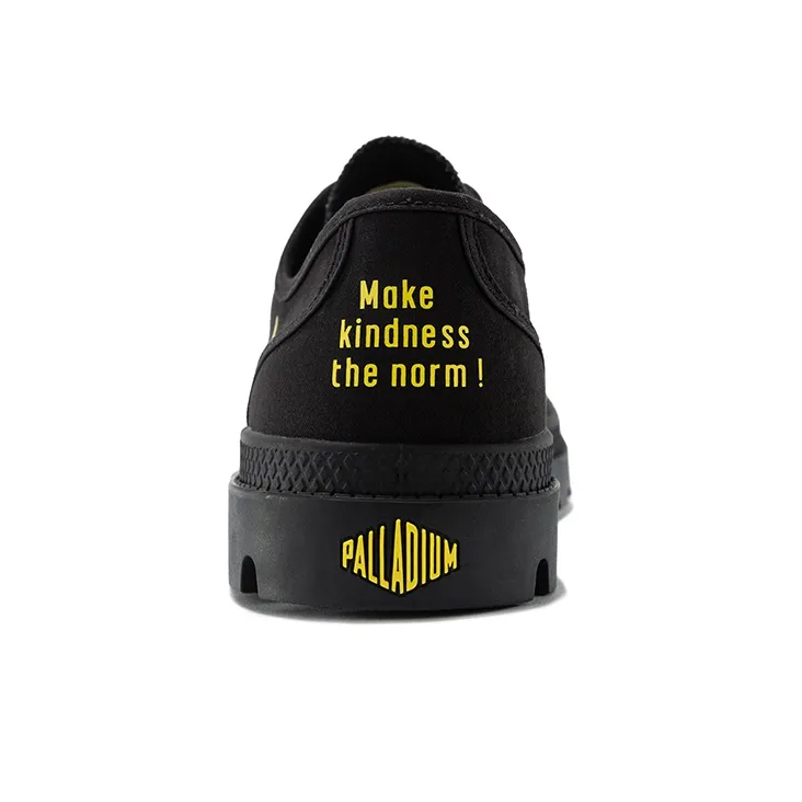 SMILEY x Palladium Pampa Hi Be Kind Wear-Resistant Breathable Cushioning Low-Top Canvas Shoes Unisex Black-2