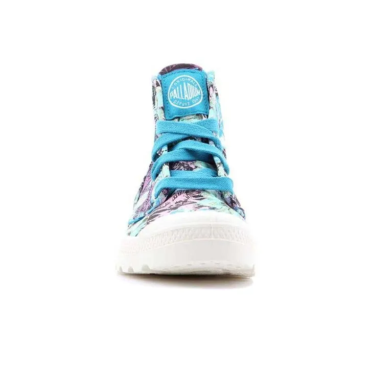Palladium Pampa Hi Anti-Slip Wear-Resistant High-Top Canvas Shoes Women's Blue Purple-4