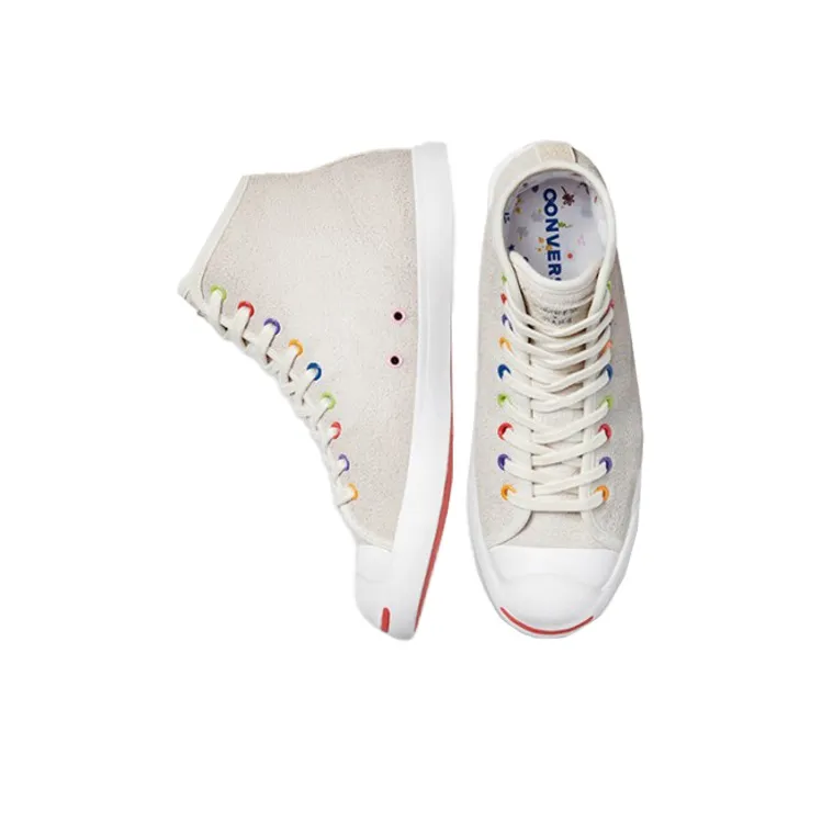 Converse Jack Purcell Slip-Resistant High-Top Canvas Shoes Unisex Plush White-3