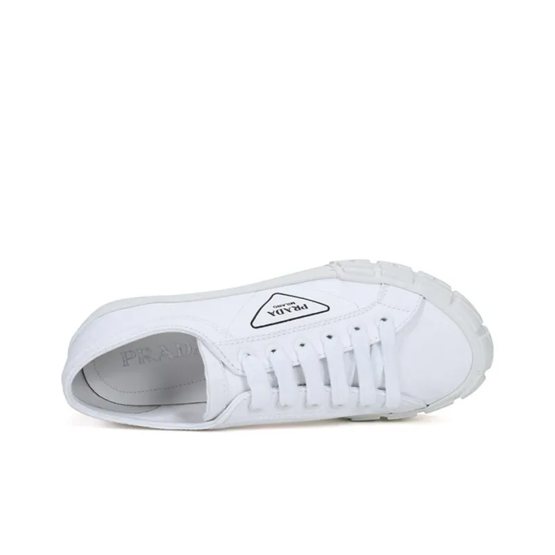 PRADA Low Top Canvas Shoes Men's White-4