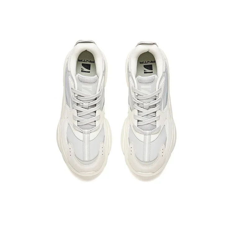 Anta Life Collection Anti Slip Wear Resistant Low Top Chunky Sneakers Men's White Gray-2