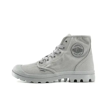 Palladium Pampa Canvas Shoes Unisex High Top Cloud Burst Gray
