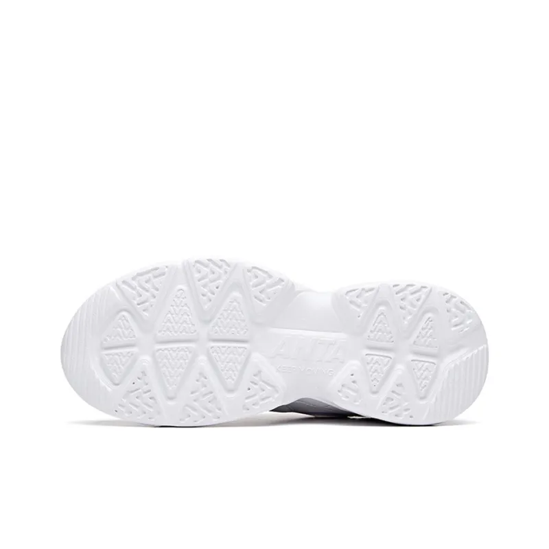 Anta Slip Resistant Cushioning Wear Resistant Low Top Chunky Sneakers Women's Dusty Purple White-4