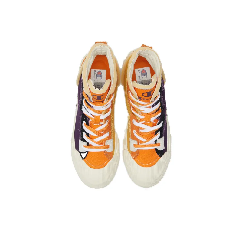 Champion Campus Canvas Shoes Men High Top Purple/Orange-2
