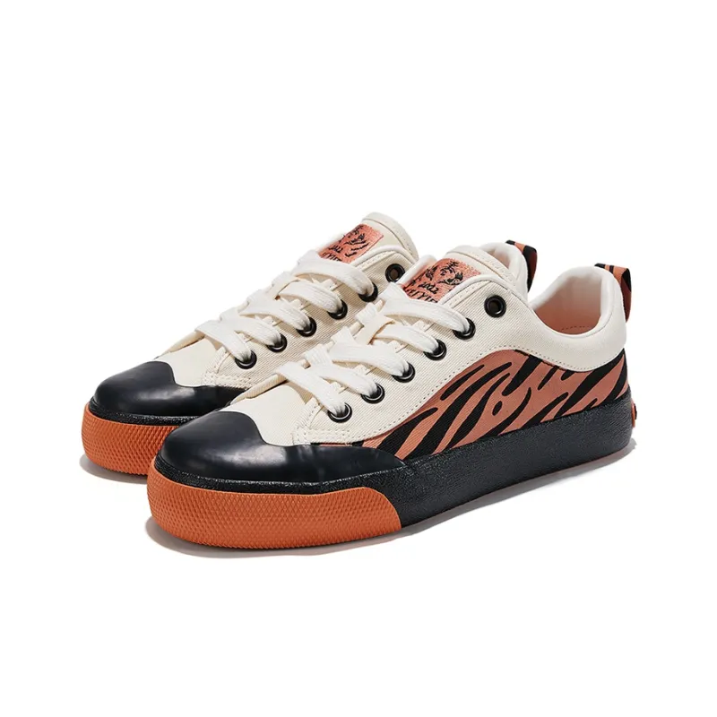 Feiyue Anti-Slip And Wear-Resistant Breathable Low-Top Canvas Shoes Unisex Beige/Orange/Black-2