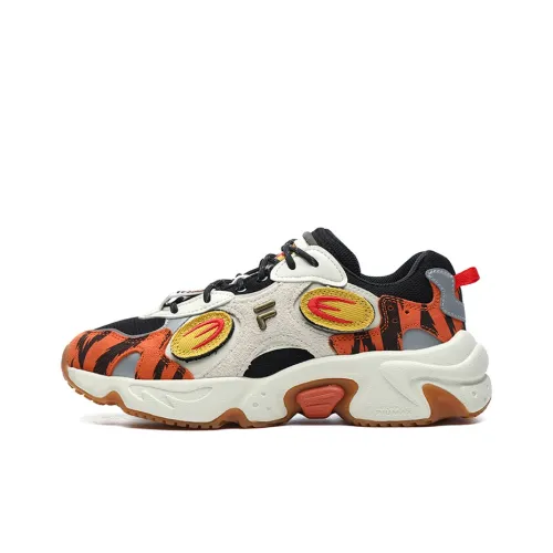 FILA FUSION Raccoon Chunky Sneakers Women's Low-Top Black/Orange/White/Yellow/Gray