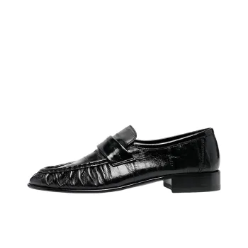 THE ROW Ruched Detailed Almond Toe Loafers Women's