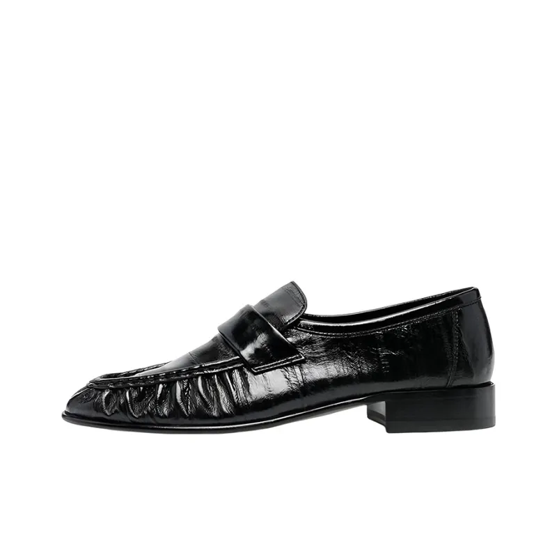 THE ROW Ruched-Detailed Almond Toe Loafers Women's-0