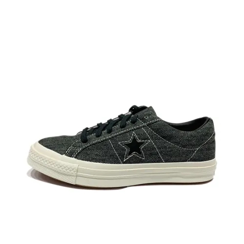 Converse One Star Canvas Shoes Unisex Low-Top Black Denim