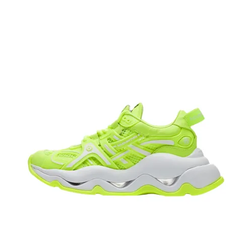 Acupuncture Chunky Sneakers Unisex Low-Top Neon Yellow