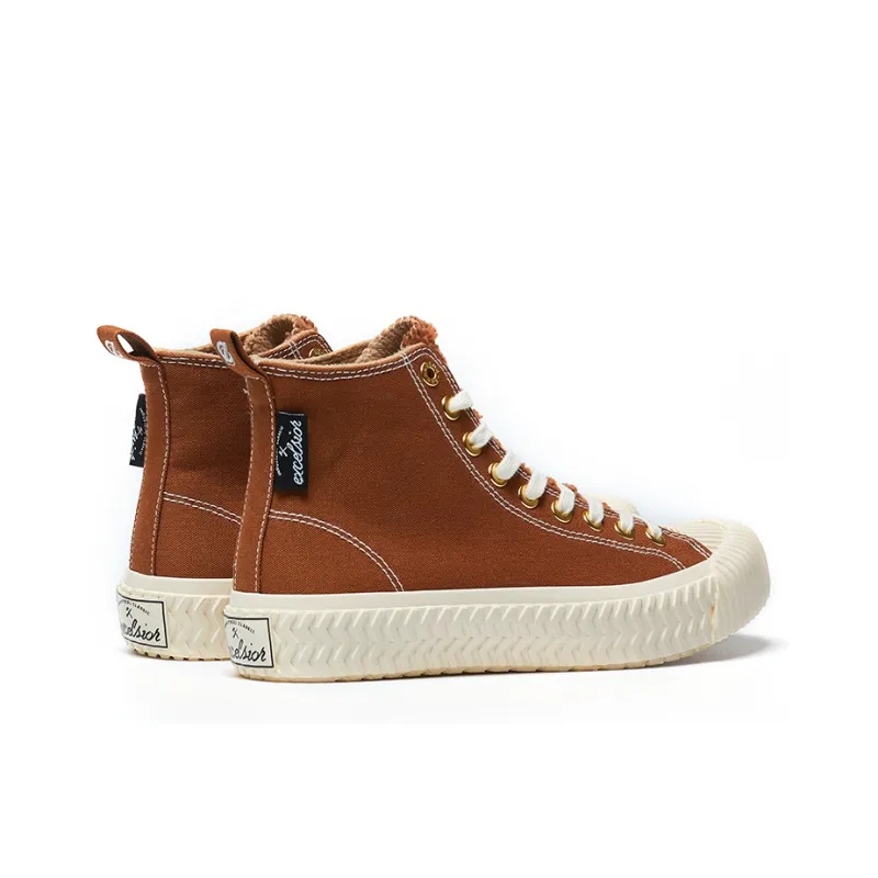 Excelsior Canvas Shoes Unisex High Top Amber Brown-2