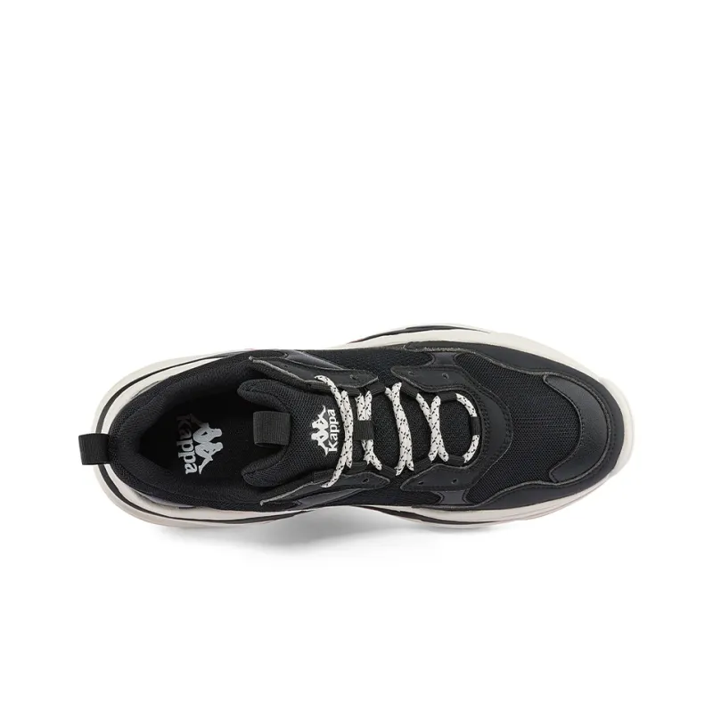 Kappa Cushioning Anti-Slip And Wear-Resistant Low-Top Chunky Sneakers Unisex Black White-5