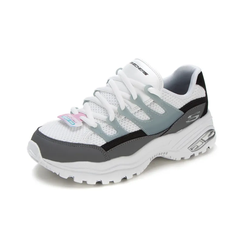 Skechers D'Lites Low Top Daddy Shoes White/Grey Women's-2