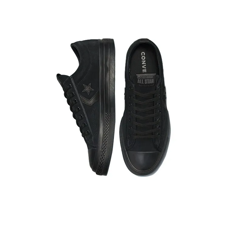 Converse Star Player 76 Anti-Slip And Wear-Resistant Cushioning Coverage Low-Top Canvas Shoes Unisex Black-3