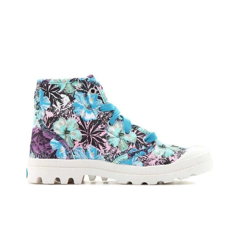 Palladium Pampa Hi Anti-Slip Wear-Resistant High-Top Canvas Shoes Women's Blue Purple-1
