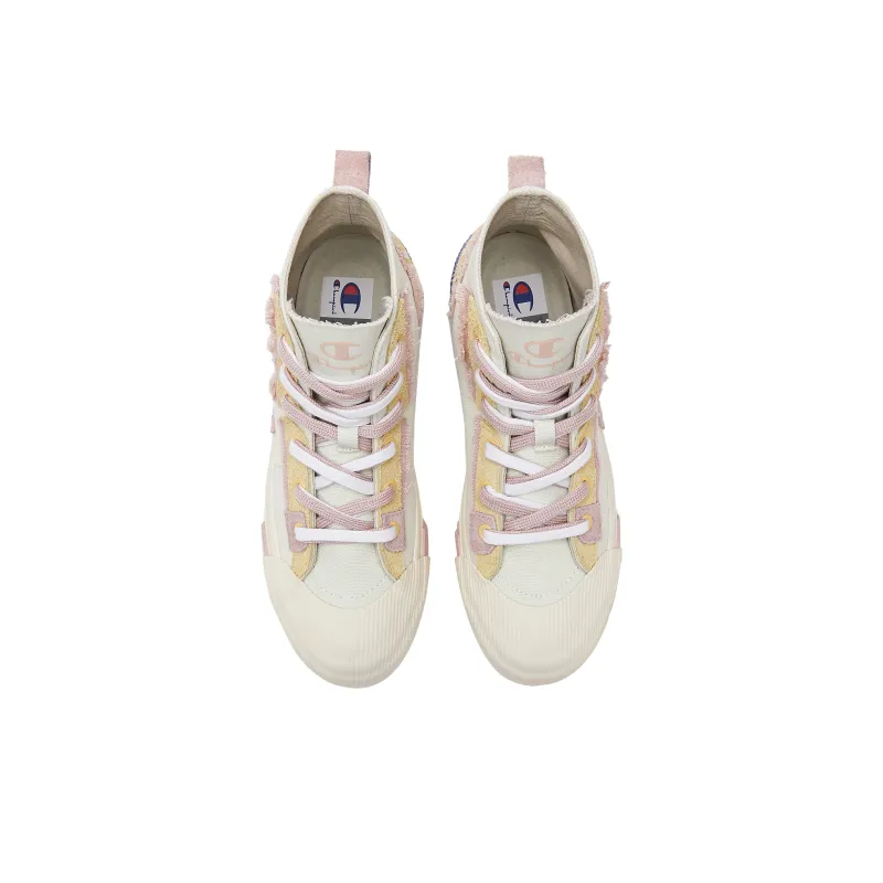 Champion Campus Canvas Shoes Women's High Top Light Spring Tea/Dark Ink-2