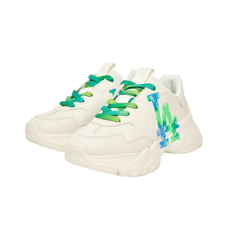 MLB Big Ball Chunky Chunky Sneakers Unisex Low Top Beige/Blue/Green-2
