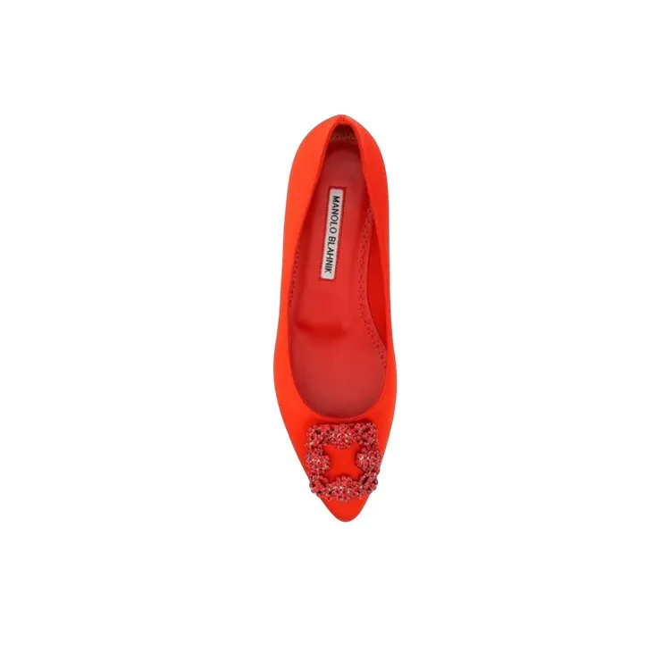 MANOLO BLAHNIK Hangisi Crystal-buckle Ballerina Pumps-4