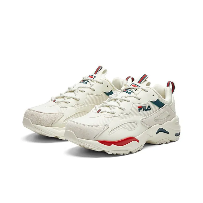 FILA Tracer Low Top Chunky Sneakers Men's White Green Red-1