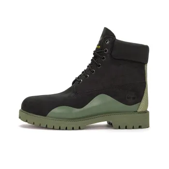 Timberland Heritage 6 Inch Waterproof Boot 'Black Nubuck With Green'