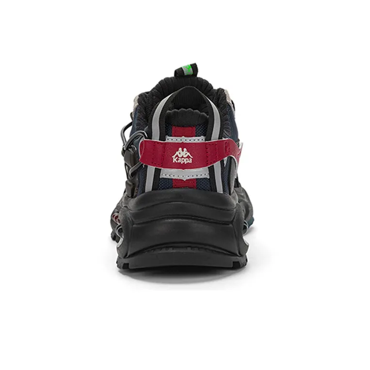 Kappa Anti-Slip Wear-Resistant Low-Top Chunky Sneakers Unisex Black Contour Gray Silver Gray-4