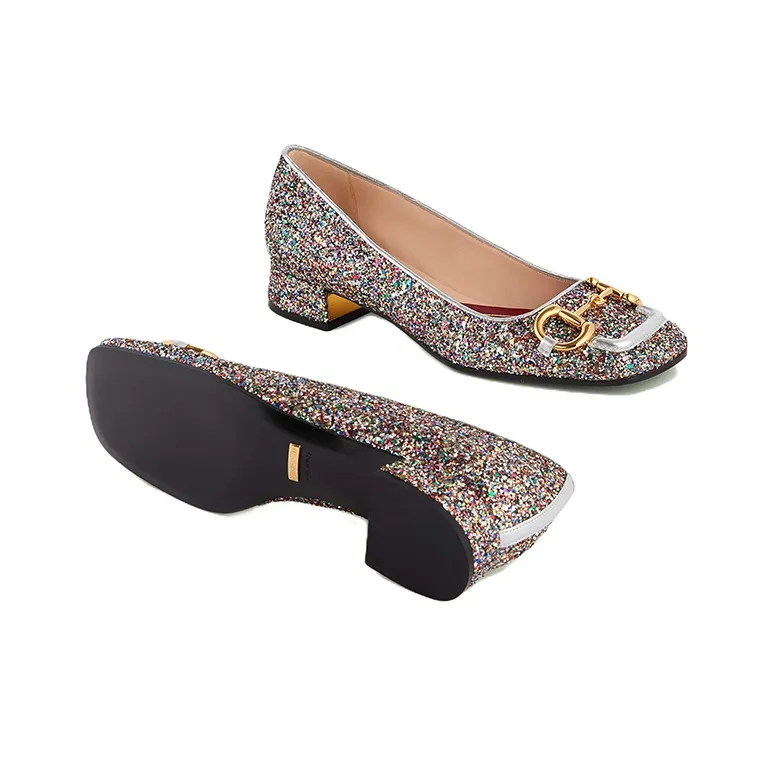 GUCCI Lovelight Mid Low Heel Shoes Women's Multicolor-4