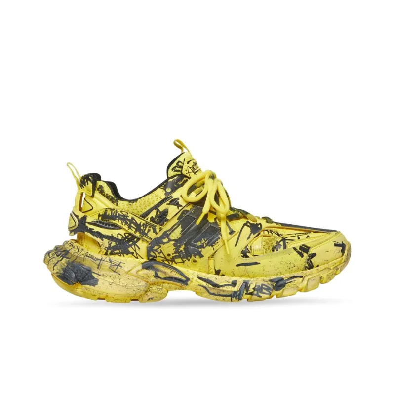 Balenciaga Track 1.0 Graffiti Chunky Sneakers Men's Yellow Black-1