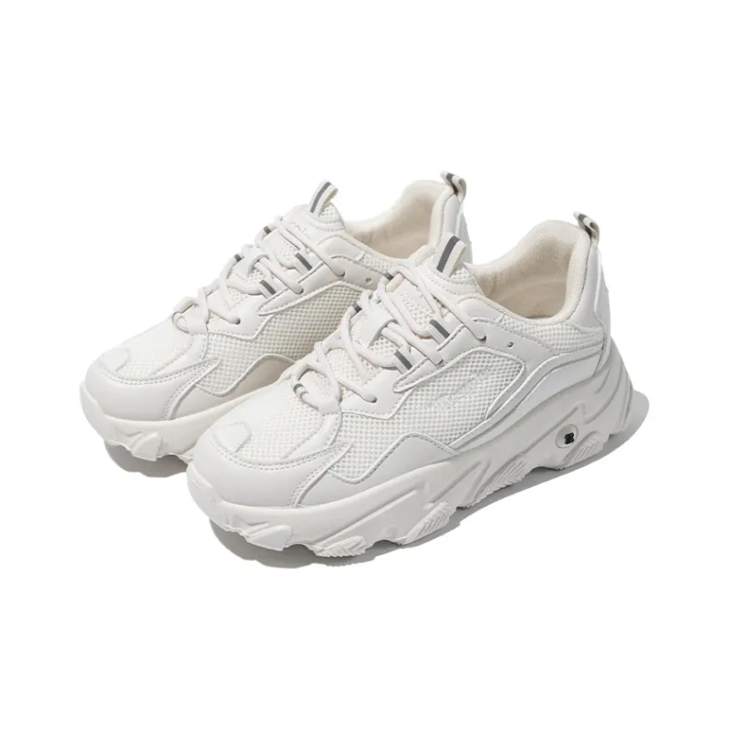 TUOPIN Abrasion Resistant, Lightweight, And Breathable Low Top Chunky Sneakers Women's Beige Brown-22