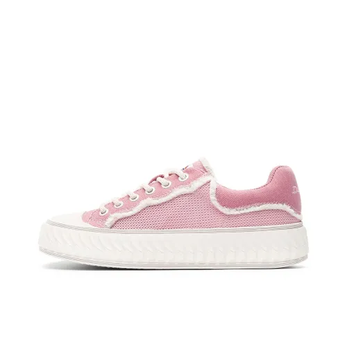 Dickies Canvas Shoes Women's Low-Top White Peach Pink