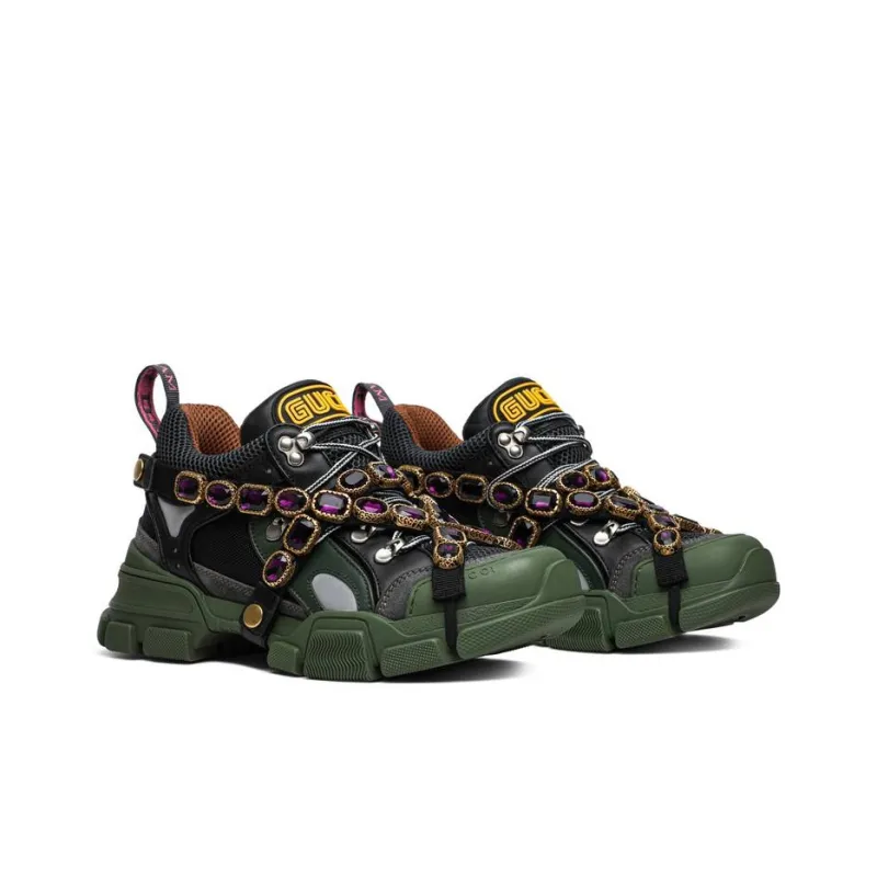 GUCCI Women's Flashtrek Crystals 'Green' Women's-2
