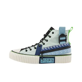 Kappa Gamer DJ Coverage Wear Resistant High Top Canvas Shoes Unisex Sail Blue