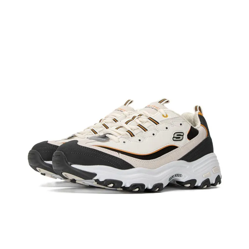 Skechers D'LITES 1.0 Cushioning Anti Slip And Wear Resistant Low Top Chunky Sneakers Men's Gray Black-2