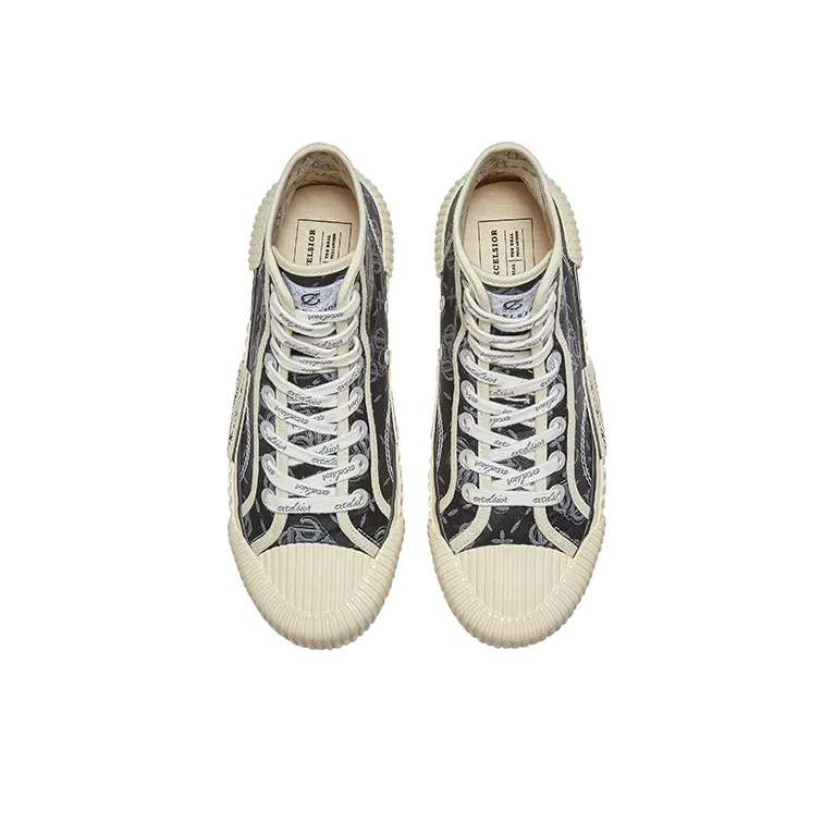 Excelsior Canvas Shoes Unisex High Top Black White-3