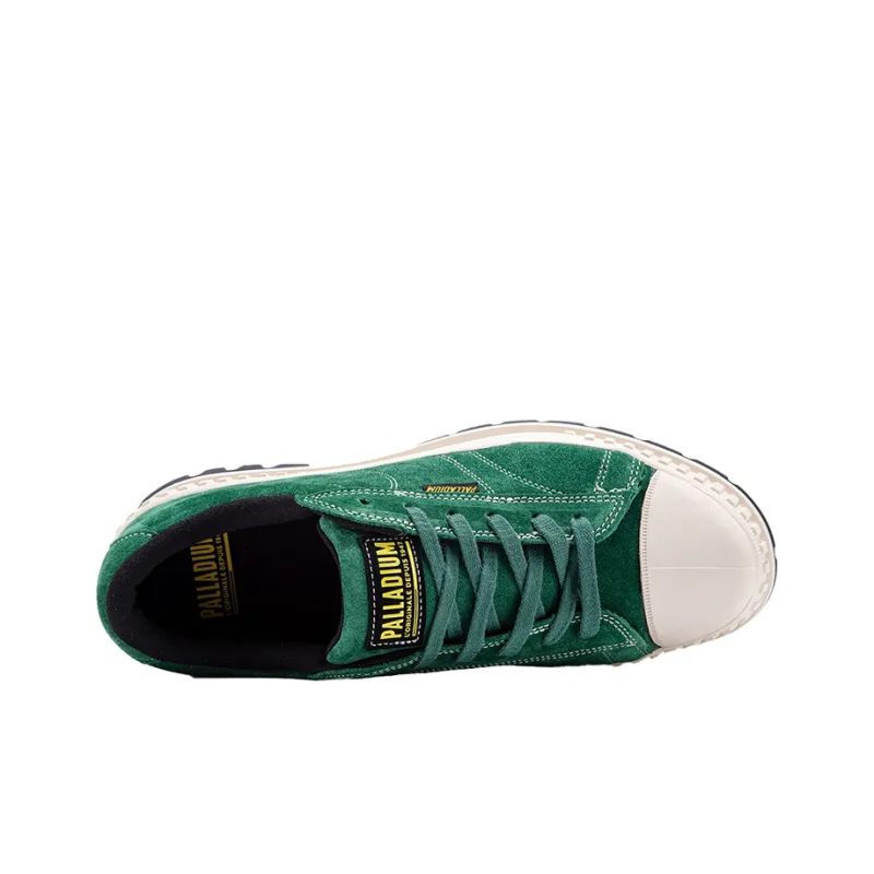 Palladium Pallashock90Sde Anti Slip Wear Resistant Low Top Canvas Shoes Unisex Green Smoke White-2