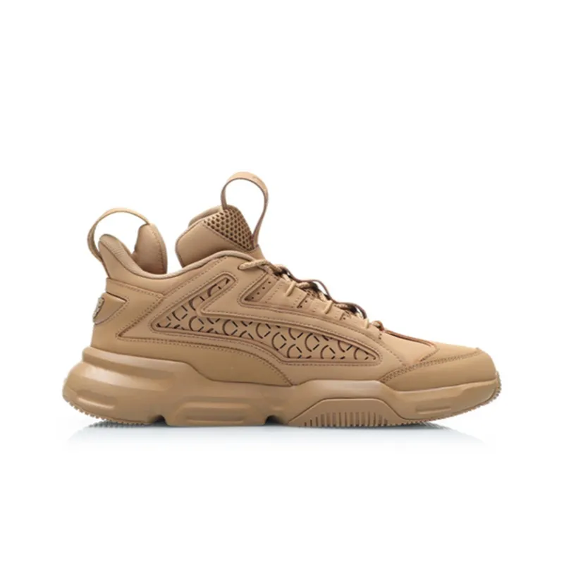 LiNing Hanjia Abrasion Resistant Breathable Low Top Chunky Sneakers Men's Wheat-1