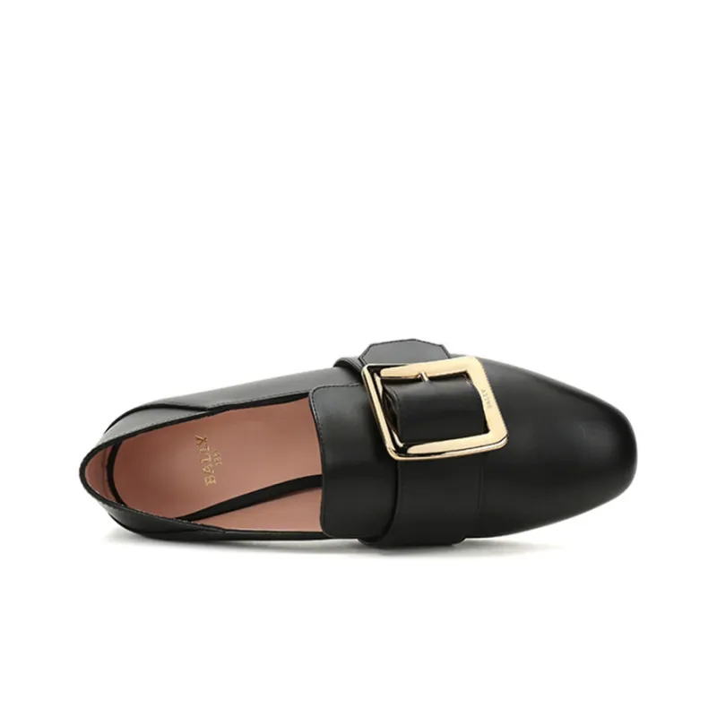 BALLY Janelle Square Buckle Loafers-4