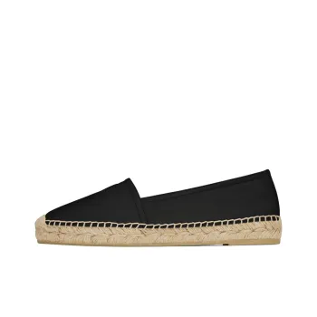 SAINT LAURENT Embossed logo Leather Espadrilles