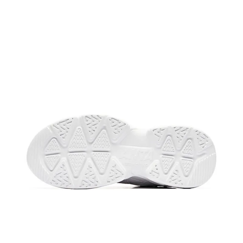 Anta Life Collection Anti Slip Wear Resistant Low Top Chunky Sneakers Women's Silver White-4