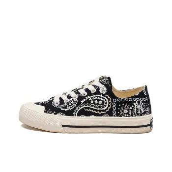 MLB Playball Canvas Shoes Unisex Low Top Black/White