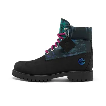 Timberland Heritage Nl Sky 6 Inch Waterproof Boots 'Black Nubuck With Print'