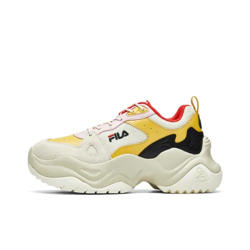 FILA Pose Wedge Trainer Chunky Sneakers Women's Low-Top Yellow/White/Black