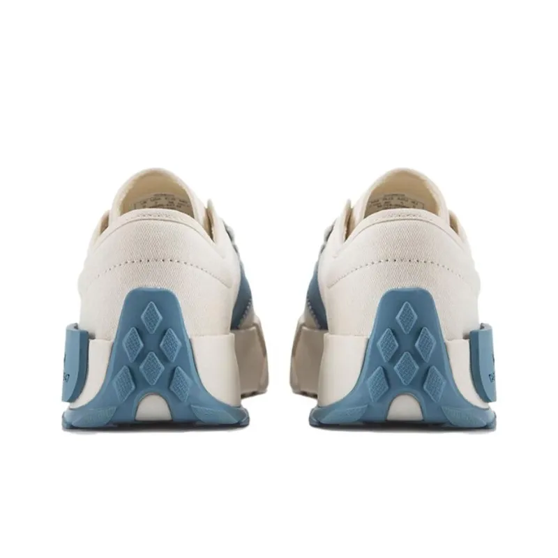 Palladium Durable Breathable Low-Top Canvas Shoes Women's White Blue-3