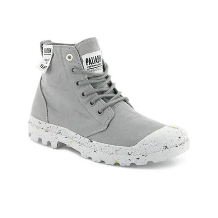 Palladium Pampa Hi Organic Wear-resistant Non-slip And Breathable High-Top Canvas Shoes Women's Gray-2