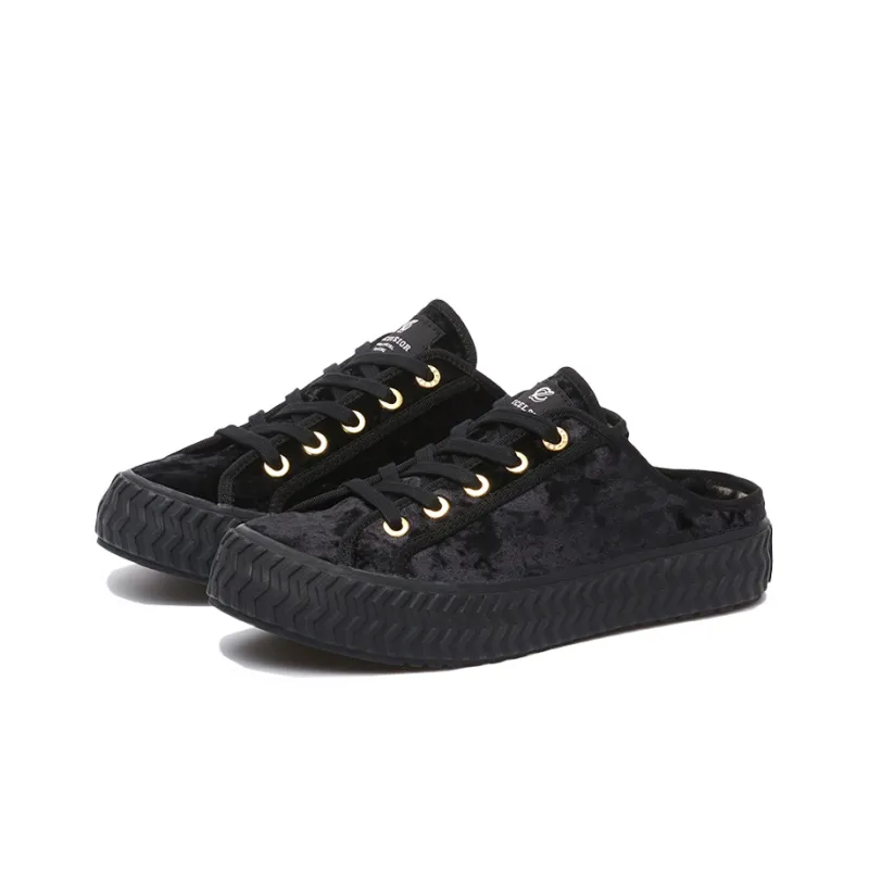EXCELSIOR BOLT VELVET Anti Slip And Wear Resistant Height Increasing Low Top Canvas Shoes Unisex Classic Black-1