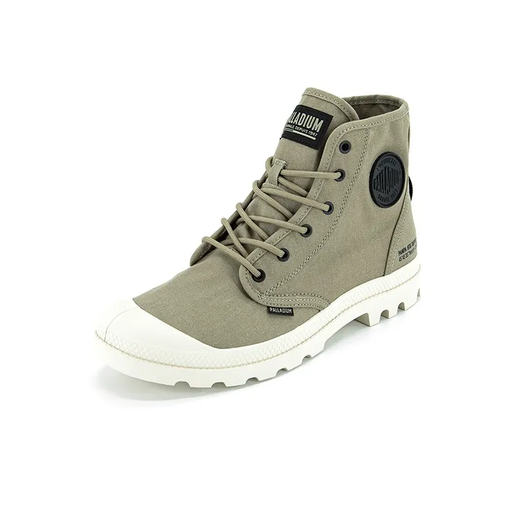 Palladium Pampa Hi Htg Supply Anti Slip And Wear Resistant Breathable High Top Canvas Shoes Unisex Sand Dune Green-1