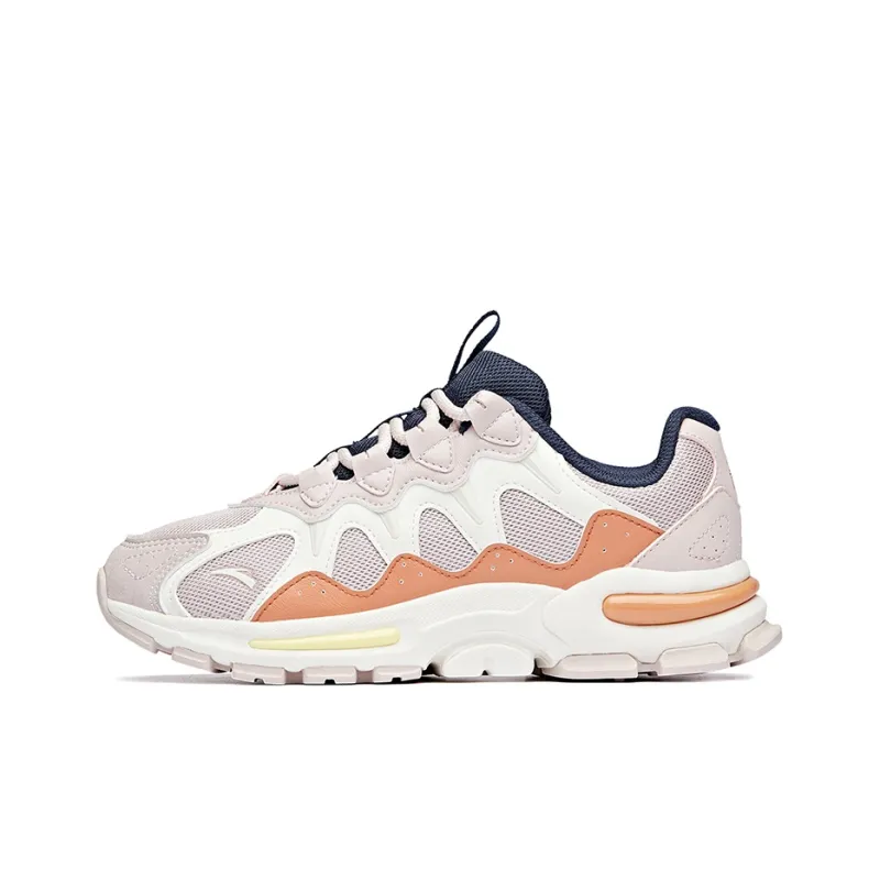 ANTA Chunky Sneakers Women's Low Top Lotus Gray/Ivory White/Salmon Pink-0