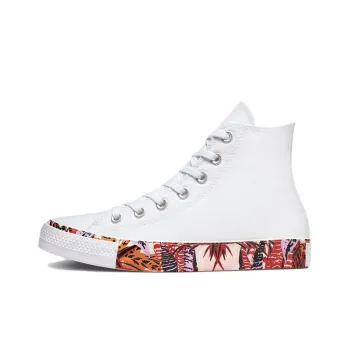 Converse Chuck Taylor All Star Anti-Slip Wear-Resistant High-Top Canvas Shoes Women's Tropical Flowers